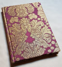 Rubelli Fabric Covered Journal Hardcover Notebook Silk Brocatelle Amethyst & Gold Tebaldo Pattern