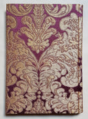Rubelli Fabric Covered Journal Hardcover Notebook Silk Brocatelle Amethyst & Gold Tebaldo Pattern