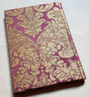 Rubelli Fabric Covered Journal Hardcover Notebook Silk Brocatelle Amethyst & Gold Tebaldo Pattern