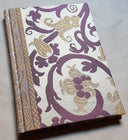 Rubelli Fabric Covered Journal Hardcover Notebook Silk Lampas Ivory & Gold Vignola Pattern