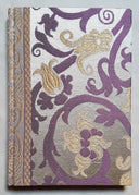 Rubelli Fabric Covered Journal Hardcover Notebook Silk Lampas Ivory & Gold Vignola Pattern