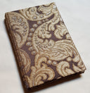 Rubelli Fabric Covered Journal Hardcover Notebook Silk Brocatelle Brown & Gold Tebaldo Pattern