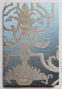 Rubelli Fabric Covered Journal Hardcover Notebook Silk Brocade Blue & Gold Aida Pattern