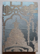 Rubelli Fabric Covered Journal Hardcover Notebook Silk Brocade Blue & Gold Aida Pattern