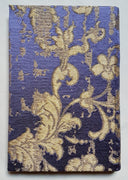 Rubelli Fabric Covered Journal Hardcover Notebook Silk Jacquard Purple & Gold Les Indes Galantes Pattern