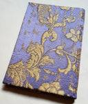 Rubelli Fabric Covered Journal Hardcover Notebook Silk Jacquard Purple & Gold Les Indes Galantes Pattern