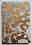 Rubelli Fabric Covered Journal Hardcover Notebook Silk Jacquard Bronze & Silver Les Indes Galantes Pattern
