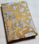 Rubelli Fabric Covered Journal Hardcover Notebook Silk Jacquard Bronze & Silver Les Indes Galantes Pattern