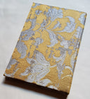 Rubelli Fabric Covered Journal Hardcover Notebook Silk Jacquard Bronze & Silver Les Indes Galantes Pattern