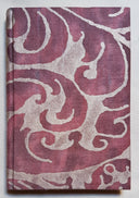 Fortuny Fabric Covered Journal Hardcover Notebook Deep Burgundy & Silvery Gold Caravaggio Pattern