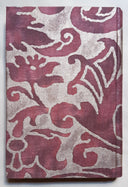 Fortuny Fabric Covered Journal Hardcover Notebook Deep Burgundy & Silvery Gold Caravaggio Pattern