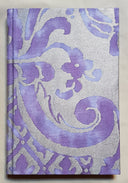Fortuny Fabric Covered Journal Hardcover Notebook Royal Purple & Silvery Gold Carnavalet Pattern