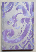 Fortuny Fabric Covered Journal Hardcover Notebook Royal Purple & Silvery Gold Carnavalet Pattern