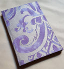 Fortuny Fabric Covered Journal Hardcover Notebook Royal Purple & Silvery Gold Carnavalet Pattern
