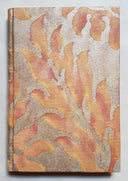 Fortuny Fabric Covered Journal Hardcover Notebook Burnt Apricot & Silvery Gold Barberini Pattern