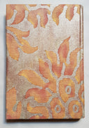 Fortuny Fabric Covered Journal Hardcover Notebook Burnt Apricot & Silvery Gold Barberini Pattern