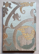 Rubelli Fabric Covered Journal Hardcover Notebook Silk Lampas Jade Green & Gold Vignola Pattern