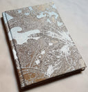 Rubelli Fabric Covered Journal Hardcover Notebook Silk Jacquard Blue & Gold Gritti Pattern