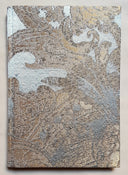 Rubelli Fabric Covered Journal Hardcover Notebook Silk Jacquard Blue & Gold Gritti Pattern