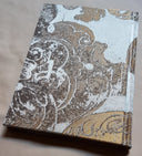 Rubelli Fabric Covered Journal Hardcover Notebook Silk Jacquard Blue & Gold Gritti Pattern