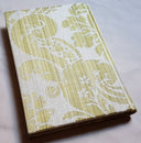 Rubelli Fabric Covered Journal Hardcover Notebook Silk Damask Olive Green Ruzante Pattern