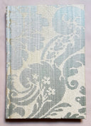 Rubelli Fabric Covered Journal Hardcover Notebook Silk Damask Aqua Blue Ruzante Pattern