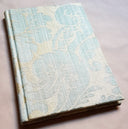 Rubelli Fabric Covered Journal Hardcover Notebook Silk Damask Aqua Blue Ruzante Pattern