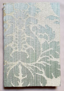 Rubelli Fabric Covered Journal Hardcover Notebook Silk Damask Aqua Blue Ruzante Pattern