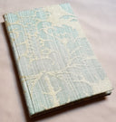 Rubelli Fabric Covered Journal Hardcover Notebook Silk Damask Aqua Blue Ruzante Pattern