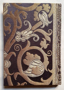 Rubelli Fabric Covered Journal Hardcover Notebook Silk Lampas Ebony & Gold Vignola Pattern
