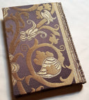 Rubelli Fabric Covered Journal Hardcover Notebook Silk Lampas Ebony & Gold Vignola Pattern