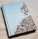 Rubelli Fabric Covered Journal Hardcover Notebook Silk Lampas Blue Sherazade Pattern