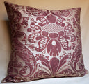 Handmade Decorative Pillow Made With Fortuny Fabric – Deep Burgundy & Gold Caravaggio Pattern