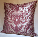 Handmade Decorative Pillow Made With Fortuny Fabric – Deep Burgundy & Gold Caravaggio Pattern