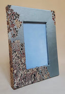 Rubelli Silk Lampas Fabric Covered Tabletop Picture Photo Frame Blue Sky Sherazade Pattern
