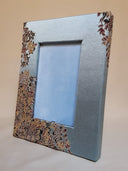 Rubelli Silk Lampas Fabric Covered Tabletop Picture Photo Frame Blue Sky Sherazade Pattern