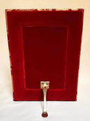 Rubelli Silk Lampas Fabric Covered Tabletop Picture Photo Frame Ruby Red & Gold Belisario Pattern