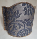 Half Lampshade Fortuny Fabric Grey Black & Silvery Gold Barberini Pattern