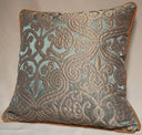 Handmade Decorative Pillow Made With Silk Jacquard Rubelli Fabric Celadon Green & Gold Trebisonda Pattern