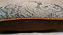 Handmade Decorative Pillow Made With Silk Jacquard Rubelli Fabric Celadon Green & Gold Trebisonda Pattern