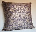 Handmade Decorative Pillow Made With Fortuny Fabric – Grey & Silvery Gold Corone Pattern