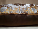 Silk Jacquard Bronze & Silver Les Indes Galantes Rubelli Fabric - Handmade Decorative Pillow