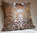 Silk Jacquard Bronze & Silver Les Indes Galantes Rubelli Fabric - Handmade Decorative Pillow