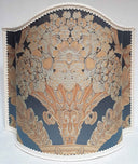 Venetian Lampshade in Rubelli Damask Fabric Blue Labuan Pattern Half Lamp Shade