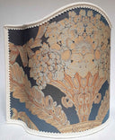 Venetian Lampshade in Rubelli Damask Fabric Blue Labuan Pattern Half Lamp Shade