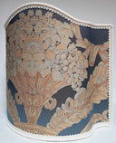 Venetian Lampshade in Rubelli Damask Fabric Blue Labuan Pattern Half Lamp Shade
