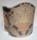 Venetian Lampshade in Rubelli Damask Fabric Blue Labuan Pattern Half Lamp Shade