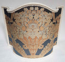 Venetian Lampshade in Rubelli Damask Fabric Blue Labuan Pattern Half Lamp Shade