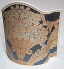 Venetian Lampshade in Rubelli Damask Fabric Blue Labuan Pattern Half Lamp Shade