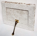 Fortuny Fabric Covered Tabletop Picture Photo Frame Champagne & Silvery Gold Orsini Pattern